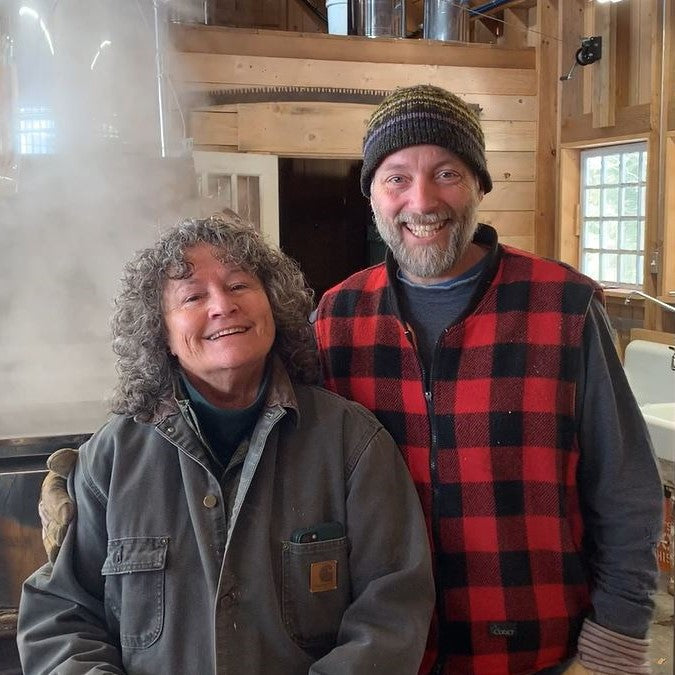 Pure Vermont maple syrup from Cory and Liz at Maple Flower Farm in Bethel, Vermont