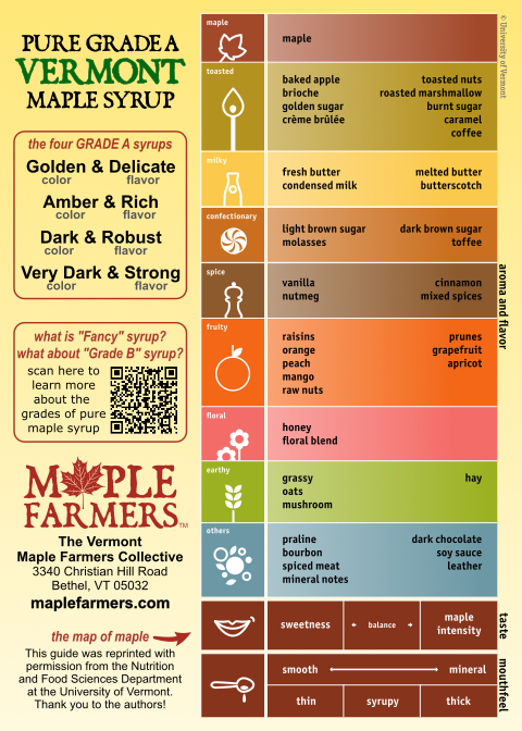 Maple syrup tasting guide from Maple Farmers