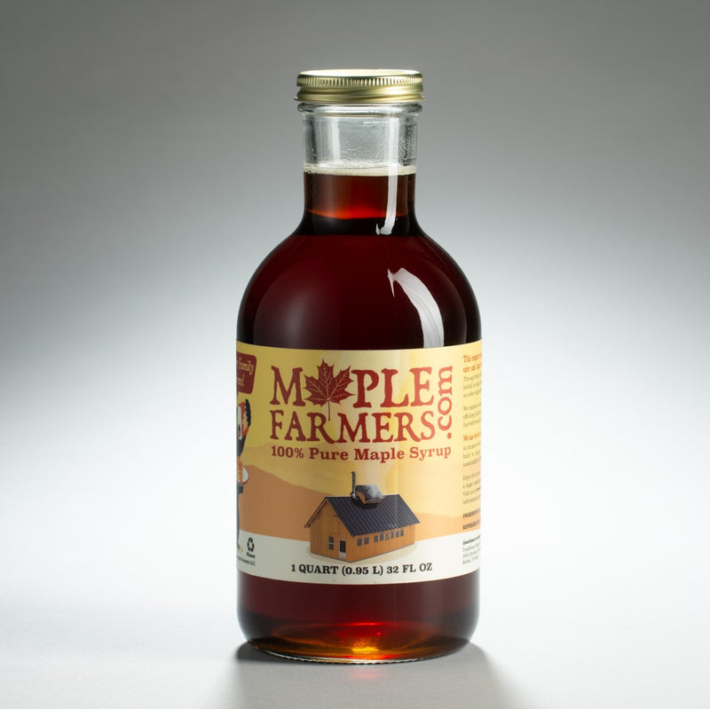 pure Vermont maple syrup in quart glass bottle - dark and robust ALT