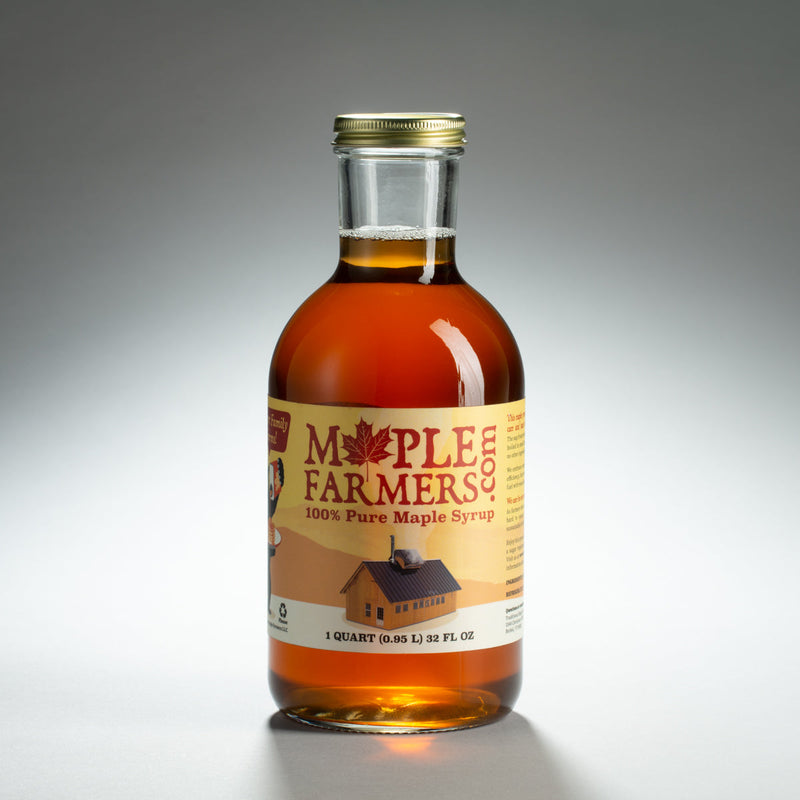 pure Vermont maple syrup in quart glass bottle - golden and delicate ALT